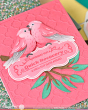 Load image into Gallery viewer, Waffle Flower - Die - Vintage Label 1. Available at Embellish Away in Bowmanville Ontario Canada. Example by Nina Yang.
