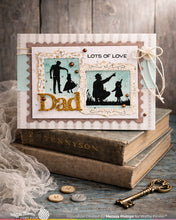 Load image into Gallery viewer, Waffle Flower - Stamps - Postage Collage Dad Silhouettes. Available at Embellish Away in Bowmanville Ontario Canada. Example by brand ambassador.
