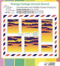 Load image into Gallery viewer, Waffle Flower - Stencil - Postage Collage - Airmail. Available at Embellish Away in Bowmanville Ontario Canada.
