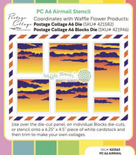 Cargar imagen en el visor de la galería, Waffle Flower - Stencil - Postage Collage A6 - Airmail. Available at Embellish Away in Bowmanville Ontario Canada.
