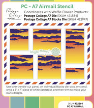 Cargar imagen en el visor de la galería, Waffle Flower - Stencil - Postage Collage A7 - Airmail. Available at Embellish Away in Bowmanville Ontario Canada.
