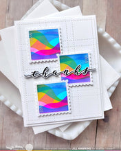 Load image into Gallery viewer, Waffle Flower - Stencil - Square Postage - Wave. Available at Embellish Away in Bowmanville Ontario Canada. Example by Jill Hawkins for Waffle Flower.
