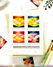 Load image into Gallery viewer, Waffle Flower - Stencil - Square Postage - Wave. Available at Embellish Away in Bowmanville Ontario Canada. Example by Marge Y. for Waffle Flower.
