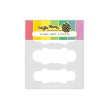 Load image into Gallery viewer, Waffle Flower - Stencil - Vintage Label 1. Available at Embellish Away in Bowmanville Ontario Canada.
