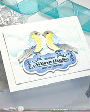Load image into Gallery viewer, Waffle Flower - Stencil - Vintage Label 1. Available at Embellish Away in Bowmanville Ontario Canada. Example by Karen Downs.
