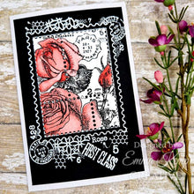 Load image into Gallery viewer, Woodware - Craft Die by Francoise Read - Postage Frame. A great die set to complement Francoises stamp sets. Cut frames to add layers and textures to cards, scrapbook pages and more. The dies are compatible with most home die cutting machines. Available at Embellish Away located in Bowmanville Ontario Canada. Example by Emma Kemp
