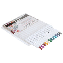 Charger l'image dans la galerie, Zebra - CLiCKART Retractable Marker Pen Set - Dark Colour Palette (12pc). Perfect for journaling, colour coding, drawing, and writing. At Embellish Away in Bowmnaville Ontario Canada.
