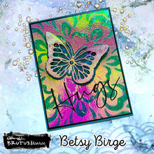 將圖片載入圖庫檢視器 Brutus Monroe - 6x6 Stencil - Heat Wave. This 6x6 stencil is perfect for creating beautiful backgrounds and patterns for your projects. Available at Embellish Away located in Bowmanville Ontario Canada. Card design by Betsy Birge
