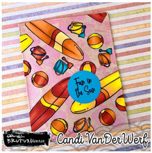 Load image into Gallery viewer, Brutus Monroe - 6x8 Stamp Set - Beach Bum. This 17 piece stamp set is includes scenery, sentiments and  adorable characters ready to hit the beach. This set is perfectly sized to create tags, cards and layouts. Available at Embellish Away located in Bowmanville Ontario Canada. Card design by Candi VanDerWerf
