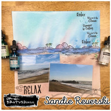 Charger l'image dans la galerie, Brutus Monroe - 6x8 Stamp Set - Beach Time. This 16 piece stamp set includes everything you need to create a fabulous beach scene. Available at Embellish away located in Bowmanville Ontario Canada. 12x12 Layout example by Sandie Reverski
