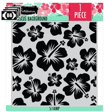 Load image into Gallery viewer, Brutus Monroe - Stamp Background - Hibiscus. 6"x6" Red Rubber Background Stamp. Available at Embellish Away located in Bowmanville Ontario Canada.
