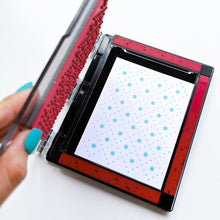 Load image into Gallery viewer, Catherine Pooler - Background Stamp - Embroidered. Add a sweet pattern of dots and stitched flowers reminiscent of embroidery stitching with the Embroidered Background Stamp. This pattern is inspired by handmade family treasures. It will look great to add texture to your card project. Try embossing for a raised effect! Available at Embellish Away located in Bowmanville Ontario Canada.
