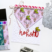 Load image into Gallery viewer, Catherine Pooler - Cover Plate Die - Belly Laughs. Perfect embossed in sparkly holiday colors or just left white to add interest to your project background. Try embellishing one of the snowflakes for a pop of holiday magic! Available at Embellish Away located in Bowmanville Ontario Canada. Card design by brand ambassador.
