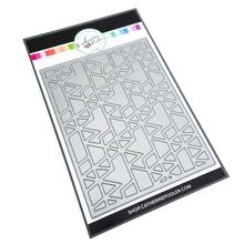 Charger l'image dans la galerie, Catherine Pooler - Cover Plate Die - Triangle. A fun mountain and valley pattern that can create interesting backgrounds, or layer this fun geometric shaped die over colorful background technique pieces. Use it as a whole or mask shapes for a unique focal point to your projects.  The Triangle Cover Plate Die A2 size card.  Tip - Cut it out of heavy weight cardstock or acetate and create your own stencil. Available at Embellish Away located in Bowmanville Ontario Canada.
