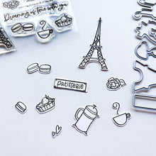 Cargar imagen en el visor de la galería, Catherine Pooler - Dies - Dreaming of France. The dies in the Dreaming of France Dies set coordinate with the fun French icons in the Dreaming of France Stamp Set. Pair the two for lots of scene building options and delight. Available at Embellish Away located in Bowmanville Ontario Canada.
