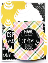 Load image into Gallery viewer, Catherine Pooler - Dies - Con Panna. The Con Panna Die is a super fun coffee mug die that is also a surprise gift card holder. This die would be super cute on a card front, on it's own, or as a journaling tab for a scrapbook page! Available at Embellish Away located in Bowmanville Ontario Canada. Example by brand ambassador.
