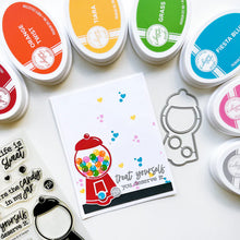 Load image into Gallery viewer, Catherine Pooler - Dies -  Hey Sugar. Pair the gumball machine from the Hey Sugar Dies with the machine in the Hey Sugar Sentiments Stamp Set to make it the star of any card! Available at Embellish Away located in Bowmanville Ontario Canada. Card by brand ambassador.
