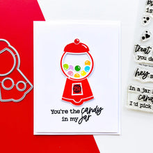 Load image into Gallery viewer, Catherine Pooler - Dies -  Hey Sugar. Pair the gumball machine from the Hey Sugar Dies with the machine in the Hey Sugar Sentiments Stamp Set to make it the star of any card! Available at Embellish Away located in Bowmanville Ontario Canada. Card by brand ambassador.
