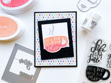 Cargar imagen en el visor de la galería, Catherine Pooler - Dies - Instant Thanks. Inspired by the classic Polaroid are the Instant Happy and Instant Thanks Dies. These versatile dies can be used in so many ways! With the secondary dies, you can cut the word out of the frame for another look. Illustrated by Leslie Dunegan. Stainless steel and are compatible with all standard die cutting machines. Available at Embellish Away located in Bowmanville Ontario Canada. Card example by Catherine Pooler.
