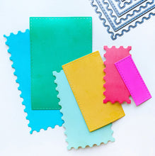 Cargar imagen en el visor de la galería, Catherine Pooler - Dies - Notecard Postage. Create the perfect layers for Notecard Sized cards with the Notecard Postage Dies. This set of dies are similar to our classic Postage Stamp Dies but in a fun 3.5 x 5" card size. Use the cut out layers to build a quick and easy card. You can also use these layers on both standard A2 and Slimline cards making these dies a staple for your crafty stash. Available at Embellish Away located in Bowmanville Ontario Canada.
