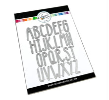 Load image into Gallery viewer, Catherine Pooler - Dies - Slim Alphabet. Personalize your next card or scrapbook page with these tall skinny letter dies have lots of character will allow you to spell out your own phrases or add the recipient's name to your project. Available at Embellish Away located in Bowmanville Ontario Canada.
