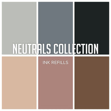Charger l'image dans la galerie, Catherine Pooler - Neutrals Ink Collection - Refills/Reinkers. The essential neutral ink colors that every crafter needs! Super deep, rich Black, Grey and Browns - the perfect shade of each. Midnight is the quintessential black and is an archival dye ink. Available at Embellish Away located Bowmanville Ontario Canada.
