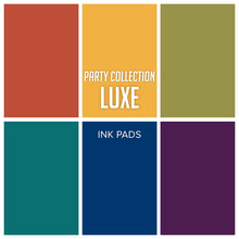 Charger l'image dans la galerie, Catherine Pooler - Party Collection Luxe - Ink Pads. When your Party card calls for a little elegance, you might need to reach for a darker, rich, jewel tone accent.  For those occasions, we offer the Luxe Collection.  Fully saturated, deep shades of luxurious color, these colors will round out each Party Color family with a bang. Available at Embellish Away located in Bowmanville Ontario Canada.
