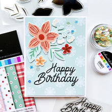 Load image into Gallery viewer, Catherine Pooler - Sequin Mix - Zermatt. Join us in at the top of the world from the Alps in Zermatt, Switzerland! The Zermatt Sequin Mix is a fun snowy mix of iridescent sequins that coordinate with Apricot, Buttercream and Wintergreen Inks. Available at Embellish Away located in Bowmanville Ontario Canada. Card by brand ambassador.
