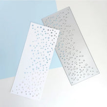 Load image into Gallery viewer, Catherine Pooler - Slimline Die - Flurries. The Flurries Slimline Die was created to add snow to your slimline cards! Keep it simple with a white on white look or ink blend with your favorite icy blues. Available at Embellish Away located in Bowmanville Ontario Canada.
