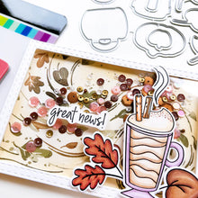 गैलरी व्यूवर में इमेज लोड करें, Catherine Pooler - Stamp Set - Fall Calls for Lattes. Chilly weather and soft falling leaves means a need for hot drinks!! The 6x8 Fall Calls for Lattes Stamp Set and coordinating Fall Calls for Lattes Dies has it all for coffee and hot drink lovers alike. Available at Embellish Away located in Bowmanville Ontario Canada. Card example by Catherine Pooler.
