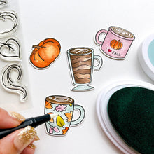 गैलरी व्यूवर में इमेज लोड करें, Catherine Pooler - Stamp Set - Fall Calls for Lattes. Chilly weather and soft falling leaves means a need for hot drinks!! The 6x8 Fall Calls for Lattes Stamp Set and coordinating Fall Calls for Lattes Dies has it all for coffee and hot drink lovers alike. Available at Embellish Away located in Bowmanville Ontario Canada.
