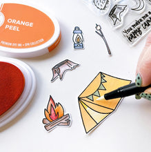 Load image into Gallery viewer, Catherine Pooler - Stamp Set - Happy Camper. Grab your flashlight and join us around the campfire for some stories and s'mores! The Happy Camper Stamp Set finds a group of woodland friends spending "s'more time together". Available at Embellish Away located in Bowmanville Ontario Canada.
