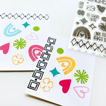 Load image into Gallery viewer, Catherine Pooler - Stamp Set - Lucky Charm. The Lucky Charm Stamp Set is full of little icons and borders for creating fun cards and backgrounds. Pair it with our Lucky Word die and Clovers &amp; Blooms Stamp set for all your friendship card needs. Available at Embellish Away located in Bowmanville Ontario Canada.
