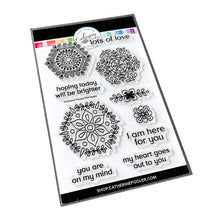 Cargar imagen en el visor de la galería, Catherine Pooler - Stamp Set - Ornamental Thoughts. The line art medallions and sentiments in the Ornamental Thoughts Stamp Stamp Set pair perfectly with the Peace in Flight Stamp Set featuring ornately decorated dove and swan stamps to grace your cards. Available at Embellish Away located in Bowmanville Ontario Canada

