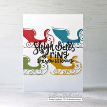 Cargar imagen en el visor de la galería, Catherine Pooler - Stamp Set - Sleigh Ride. What could be better then a ride through the snow? With the Sleigh Ride Stamp Set you can ride through the snow in the back of reindeer drawn sleigh and pull your tree from the forest on the back of your pickup truck. Don't forget you thermos of hot cocoa while out in the snow enjoying your day! Available at Embellish Away located in Bowmanville Ontario Canada. Card made by Emily Leiphart.
