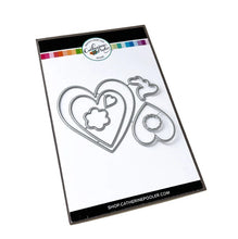 Load image into Gallery viewer, Catherine Pooler - Stamp &amp; Die Set - Yours Truly. Send all your love with the Yours Truly Stamp &amp; Die Set. This set of line-art heart stamps are adorned with floral and paisley patterns. Use one or layer more than one die cut heart on your card. Available at Embellish Away located in Bowmanville Ontario Canada.
