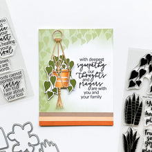 Load image into Gallery viewer, Catherine Pooler - Stamp &amp; Dies Set - Green Thumb. Create your card happy place with this Stamp Set and dies. House plants and pots are super fun to mix and match. Grab an array of shades of green and have fun experimenting with stamping. Available at Embellish Away located in Bowmanville Ontario Canada. Card example by brand ambassador.
