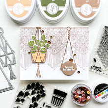 Load image into Gallery viewer, Catherine Pooler - Stamp &amp; Dies Set - Green Thumb. Create your card happy place with this Stamp Set and dies. House plants and pots are super fun to mix and match. Grab an array of shades of green and have fun experimenting with stamping. Available at Embellish Away located in Bowmanville Ontario Canada. Card example by brand ambassador.
