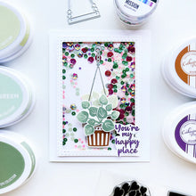 Load image into Gallery viewer, Catherine Pooler - Stamp &amp; Dies Set - Green Thumb. Create your card happy place with this Stamp Set and dies. House plants and pots are super fun to mix and match. Grab an array of shades of green and have fun experimenting with stamping. Available at Embellish Away located in Bowmanville Ontario Canada. Card example by brand ambassador.
