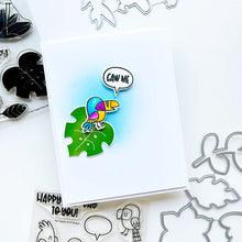 Cargar imagen en el visor de la galería, Catherine Pooler - Stamp and Die Set - Hey Tweetie. These super cute Hey Tweetie stamp and dies are great for layering fun with the birdies, speech bubbles and branch. Cut out all the options and play around for some squawking good cards. Available at Embellish Away located in Bowmanville Ontario Canada. Card design by brand ambassador.
