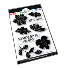 Load image into Gallery viewer, Catherine Pooler - Stamp and Die Set - In the Tropics Floral. Use the In the Tropics Floral Stamps and Dies for layers and layers of floral inspiration.  Illustrated by Kat Uno. Available at Embellish Away located in Bowmanville Ontario Canada.
