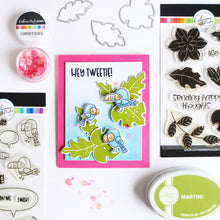 Load image into Gallery viewer, Catherine Pooler - Stamp and Die Set - In the Tropics Floral. Use the In the Tropics Floral Stamps and Dies for layers and layers of floral inspiration.  Illustrated by Kat Uno. Available at Embellish Away located in Bowmanville Ontario Canada. Card example by brand ambassador.

