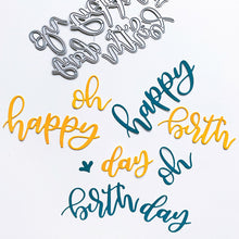 Cargar imagen en el visor de la galería, Catherine Pooler - Word Die Set - Oh, Happy Day. Oh, Happy Day! The Oh, Happy Day Word Dies are hand scripted and ready to rejoice with someone in their good news. Use the alternative "birth" die to create a happy birthday! This happy little set will look so sweet paired up with one of the nesting dolls in the We Fit Stamp Set! Available at Embellish Away located in Bowmanville Ontario Canada.

