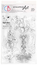 Cargar imagen en el visor de la galería, Ciao Bella - Clear Stamp Set 6"x8" - Universe Is Heart And Mind. The sign of the times is usually linked to disapproving, something that is typical of the bad way things are now. On the other side, the sign of the times is marked by changes that indissolubly link past, present and future. Some call it progress. A history as long as humankind. From alchemists in search of the philosopher’s stone, to the discovery of the atom and DNA. Available at Embellish Away located in Bowmanville Ontario Canada.
