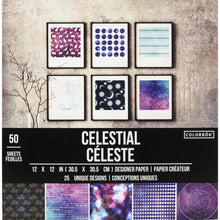 Charger l'image dans la galerie, Colorbok - Designer Paper 12"X12" - Celestial. Create beautiful paper creations with the stunning papers found in Colorbok's Celestial paper pad. Each pad includes 25 unique designs (2 sheets per design). All sheets are single sided. Available at Embellish Away located in Bowmanville Ontario Canada.

