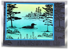 將圖片載入圖庫檢視器 Frog's Whiskers Ink - Stamps - Cottage Country 02. This stamp set will make beautiful additions to your nature cards and projects! Includes rocks, a moose and a pine tree. Perfect for building a scene.  Includes 3 stamps - Rocks(CC356), Moose(CC1109), Northern Pine &amp; Rocks(CJ338) Available at Embellish Away located in Bowmanville Ontario Canada. Card by designer
