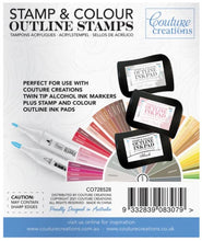 Charger l'image dans la galerie, Couture Creations - Outline Stamp - Ringing Bells. Approximately 75 x 75mm | 2.9 x 2.9in This beautiful bell themed Christmas mini stamp and colour outline stamp set is ideal for use in colouring with pencils, paints, inks. Available at Embellish Away located in Bowmanville Ontario Canada.

