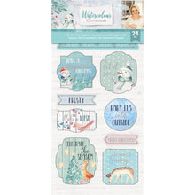 Load image into Gallery viewer, Crafter's Companion - Sara Signature Watercolor Christmas 3D Die-Cut Toppers 23/Pkg. Available at Embellish Away located in Bowmanville Ontario Canada.
