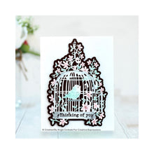 Cargar imagen en el visor de la galería, Creative Expressions - Craft Dies By Paper Panda - Magical Forest. This stunning design has been hand drawn by husband-and-wife duo Louise and Ryan Firchau expert paper cutters. These gorgeous designs are created in a distinct and exquisite style and are much sought after. This mystical creature and trees die will make a superb card front or scrapbook page. Available at Embellish Away located in Bowmanville Ontario Canada. Card example by Angie Cimbalo
