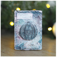 गैलरी व्यूवर में इमेज लोड करें, Creative Expressions - Designer Boutique Pre Cut Rubber Stamp - Bauble Pendant. A beautiful DL size stamp with a wonderful scene in one stamp making creating stunning projects simple. This pre-cut rubber stamp has great detail and will make fantastic, intricate paper craft projects, and so much more.  Available at Embellish Away located in Bowmanville Ontario Canada. Mixed media card example
